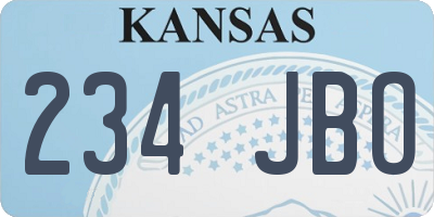 KS license plate 234JBO