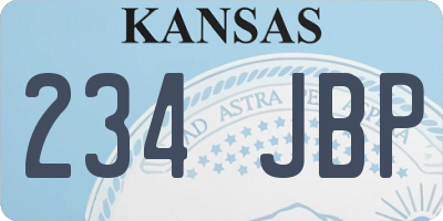 KS license plate 234JBP