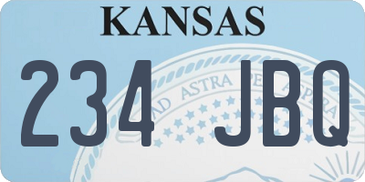 KS license plate 234JBQ