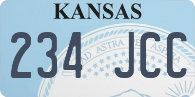 KS license plate 234JCC