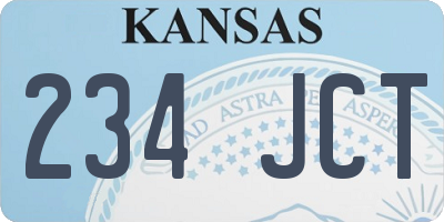 KS license plate 234JCT