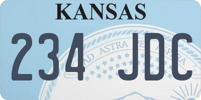 KS license plate 234JDC