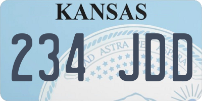 KS license plate 234JDD