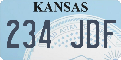 KS license plate 234JDF