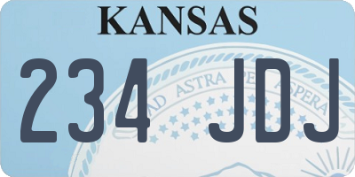 KS license plate 234JDJ