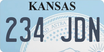 KS license plate 234JDN