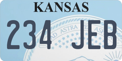 KS license plate 234JEB