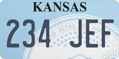 KS license plate 234JEF
