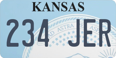 KS license plate 234JER