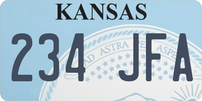 KS license plate 234JFA