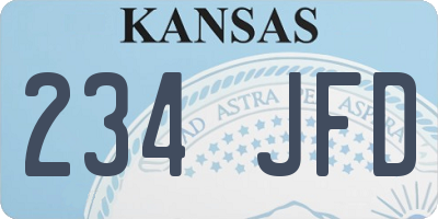 KS license plate 234JFD