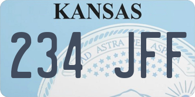 KS license plate 234JFF