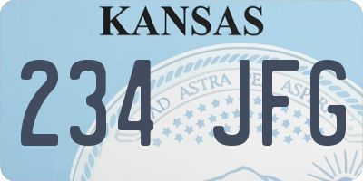 KS license plate 234JFG
