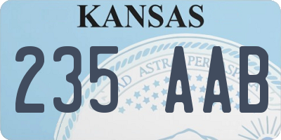 KS license plate 235AAB