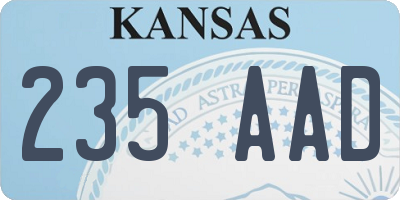 KS license plate 235AAD