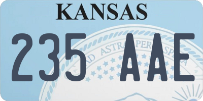 KS license plate 235AAE