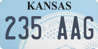 KS license plate 235AAG