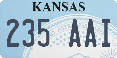 KS license plate 235AAI