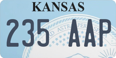 KS license plate 235AAP