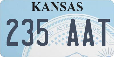 KS license plate 235AAT