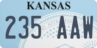 KS license plate 235AAW