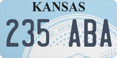 KS license plate 235ABA