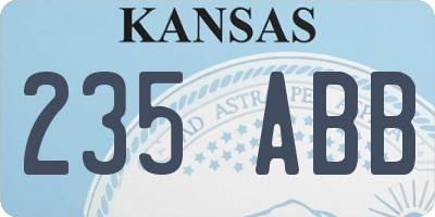 KS license plate 235ABB