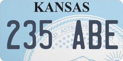 KS license plate 235ABE