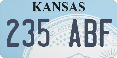 KS license plate 235ABF