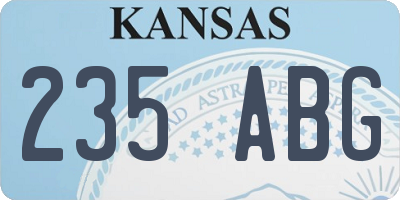 KS license plate 235ABG