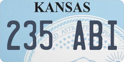 KS license plate 235ABI