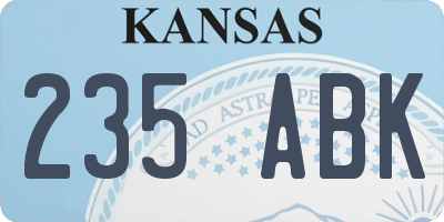 KS license plate 235ABK