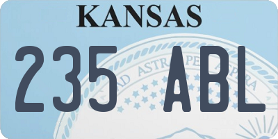 KS license plate 235ABL