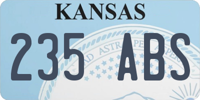 KS license plate 235ABS