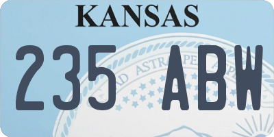KS license plate 235ABW