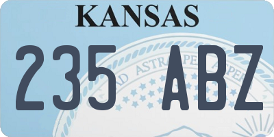 KS license plate 235ABZ