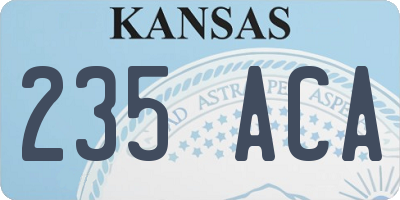 KS license plate 235ACA