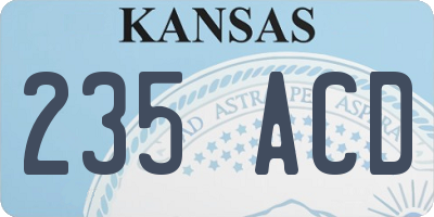 KS license plate 235ACD