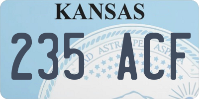 KS license plate 235ACF