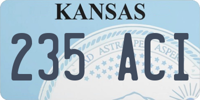 KS license plate 235ACI