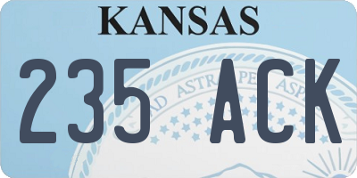 KS license plate 235ACK