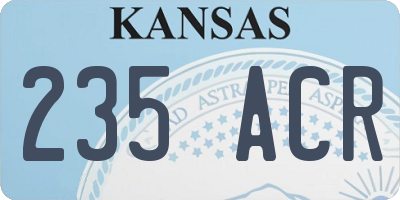 KS license plate 235ACR