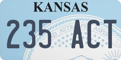 KS license plate 235ACT