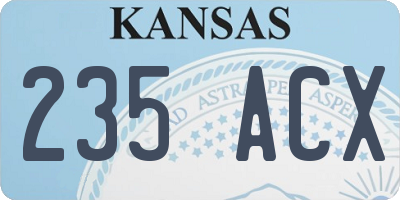 KS license plate 235ACX