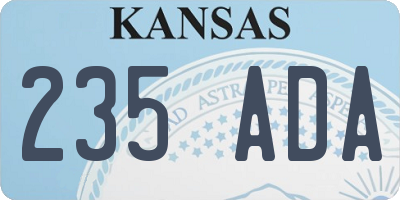 KS license plate 235ADA