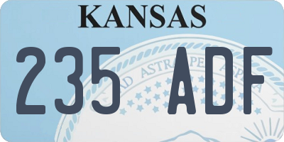 KS license plate 235ADF
