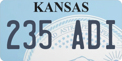 KS license plate 235ADI