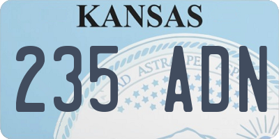 KS license plate 235ADN