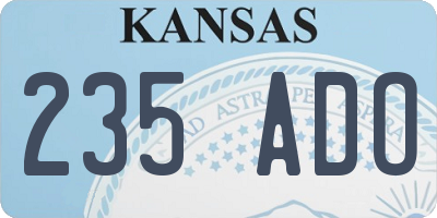 KS license plate 235ADO