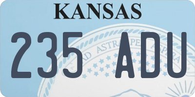 KS license plate 235ADU